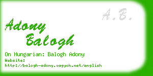 adony balogh business card